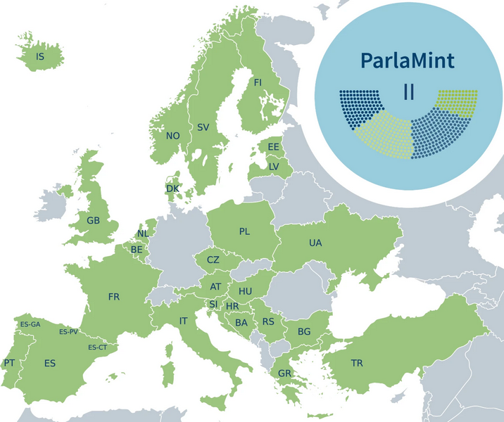 Figure 2. Coverage of ParlaMint II corpora. (Source: Erjavec et al., 2025).