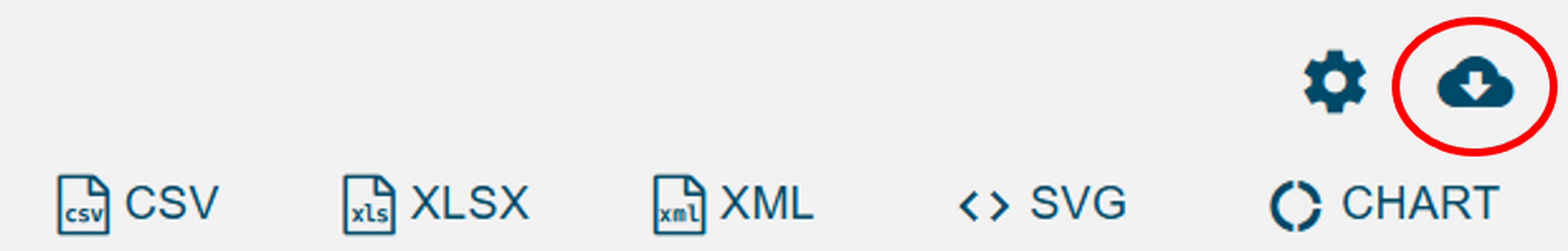 Figure 39. Click the download button and select the preferred
                           format.